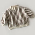 Soft Cotton Striped Turtleneck Sweatshirt for Babies