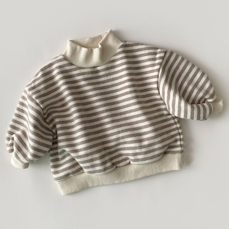 Soft Cotton Striped Turtleneck Sweatshirt for Babies