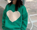 Heart Pattern Knit Pullover for Girls