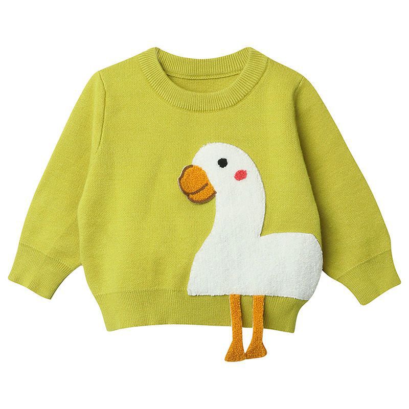 Cartoon Embroidered Knit Sweater for Girls