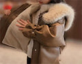 Fleece Lined Faux Leather Winter Girls Coat