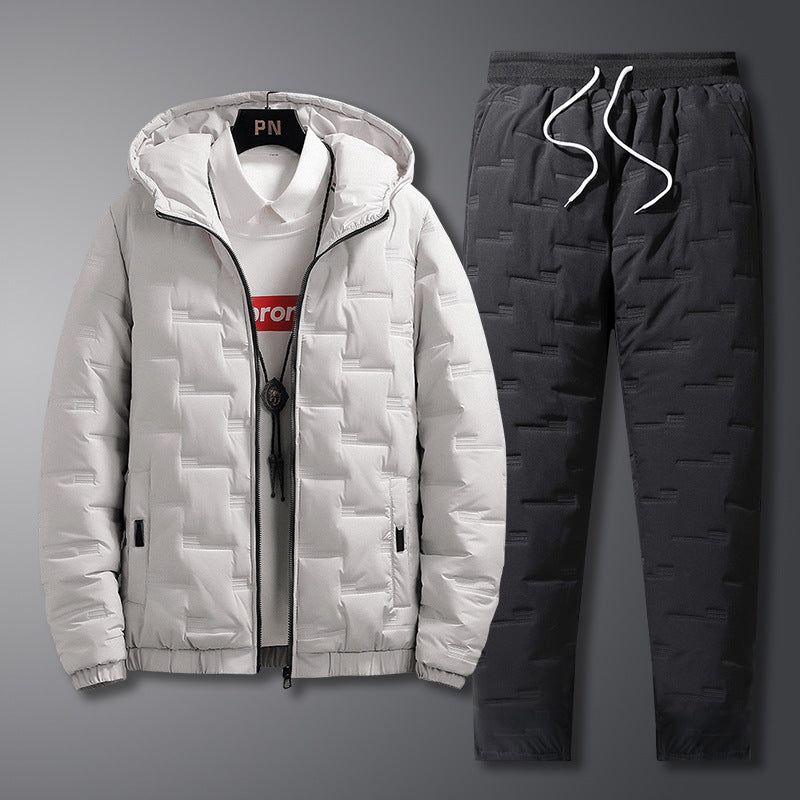Men Hooded Cotton Casual Suit Set