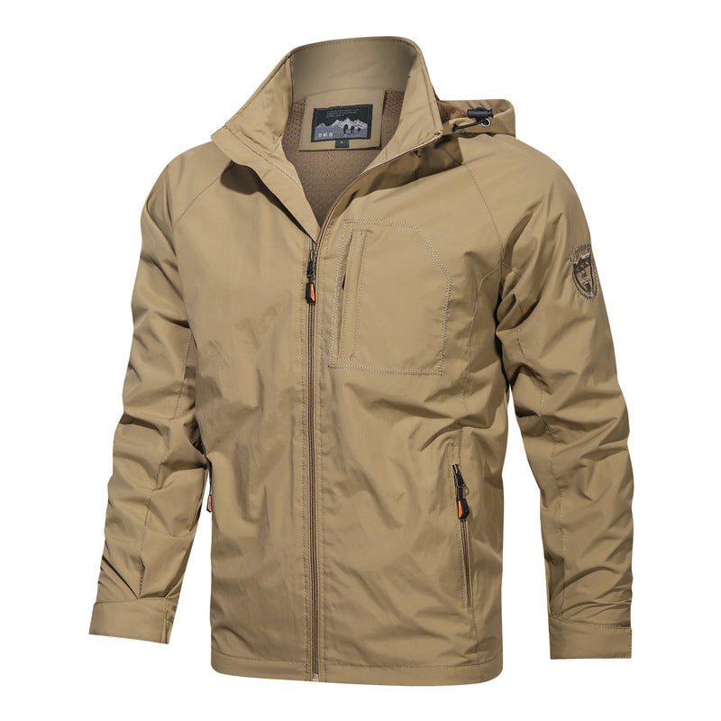 Men’s Hooded Casual Outdoor Windbreaker Jacket