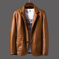Men’s Suit Collar Business Casual Leather Jacket