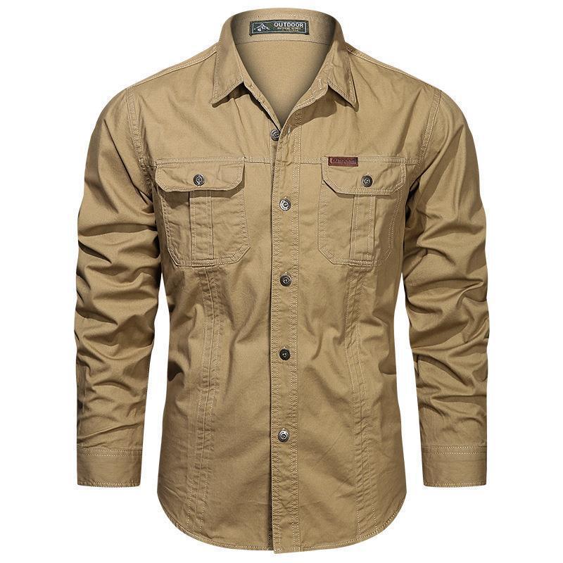 Men’s Military Style No Iron Long Sleeve Work Shirt