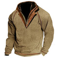 Contrast Zip Stand Collar Men’s Street Sweater