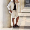 British Style Casual Striped Shorts Suit