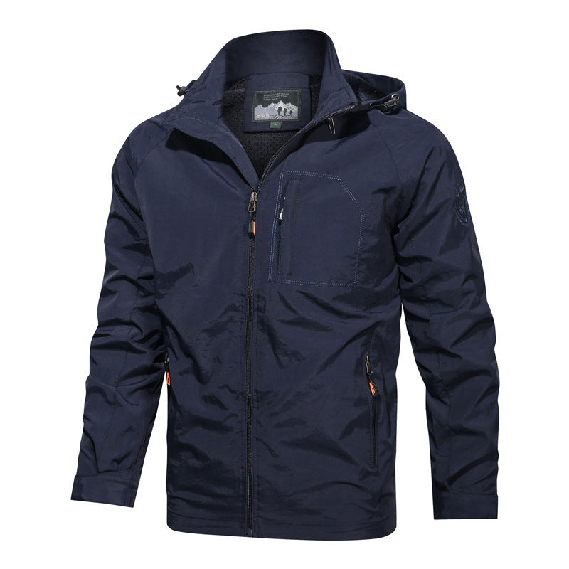Men’s Hooded Casual Outdoor Windbreaker Jacket