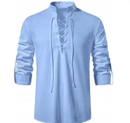 Classic Stand Collar Casual Shirt for Men