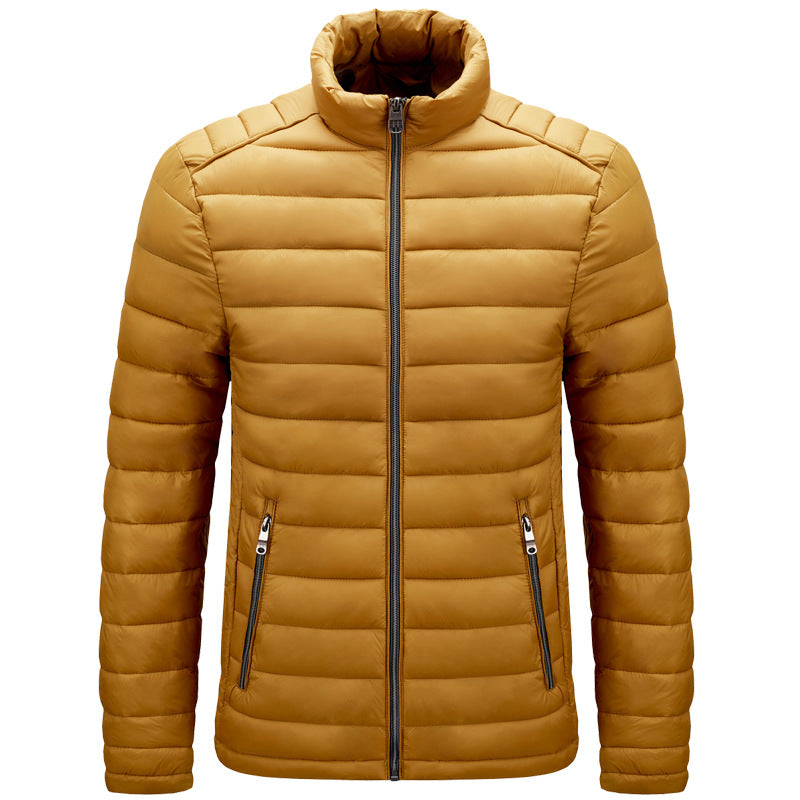 Men Lightweight Cotton Stand Collar Casual Jacket