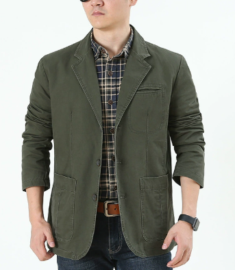 Men Korean Style Cotton Casual Suit