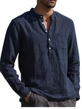 Men’s V Neck Linen Casual Beach Shirt