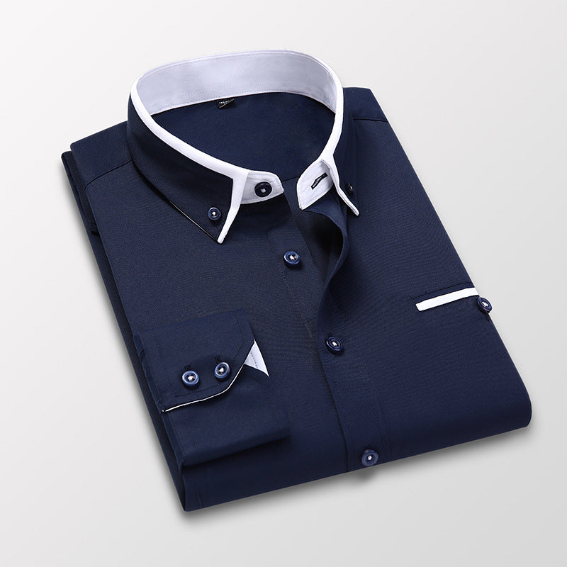 Men Plaid Slim Fit Casual Business Shirt