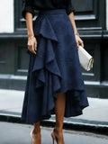 Women's Irregular Wave Edge Midi Skirt
