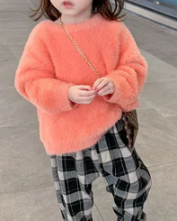 Girls Korean Style Velvet Knitwear
