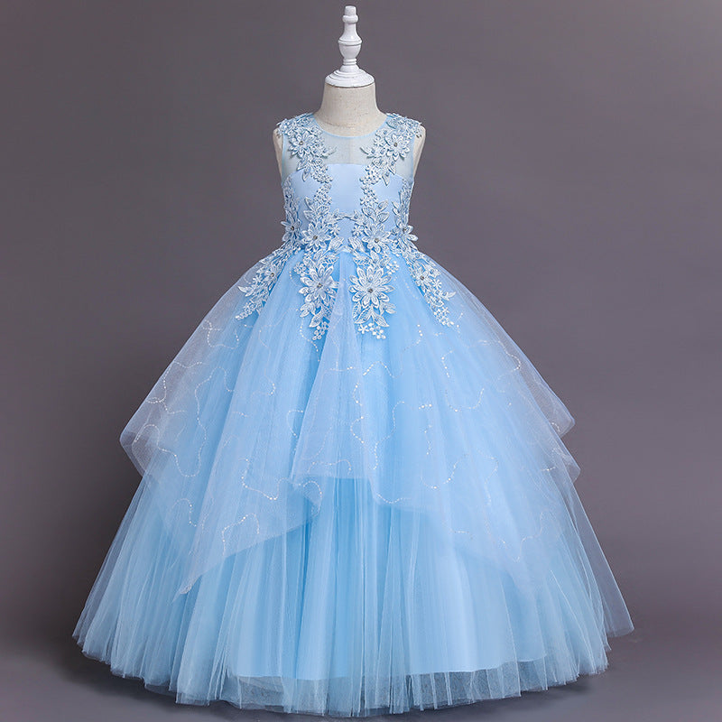 Children's Sequin Flower Princess Dress – Wholesale Girls' Party & Wedding Dress - RAC25ZB293GDRESS