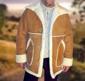 Men’s Short Velvet Fur PU Leather Coat