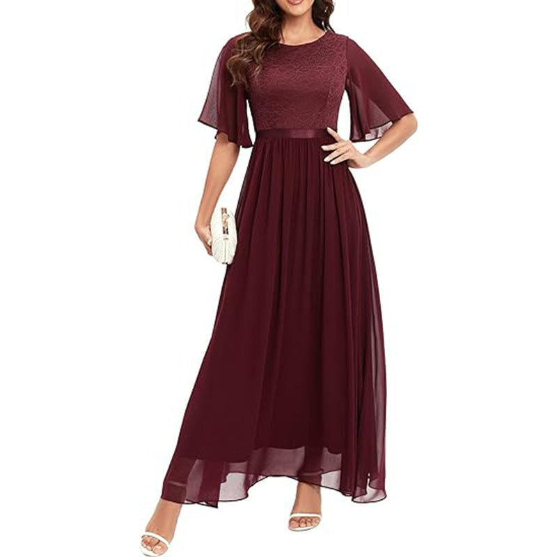 New Lace Chiffon Bridesmaid & Evening Dress – Elegant Formal Gown for Weddings, Proms & Special Occasions