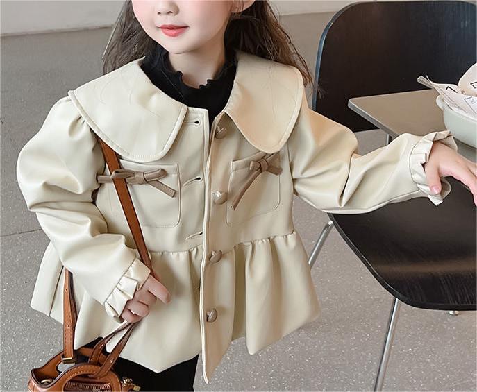 Cute Chic Spring Leather Jacket for Girls