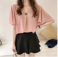 Plus Size Chiffon Bottoming Shirt - Slim-Fit Short Sleeve T-Shirt for Women