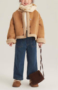 Girls’ Cozy Velvet Fur Winter All-In-One Top
