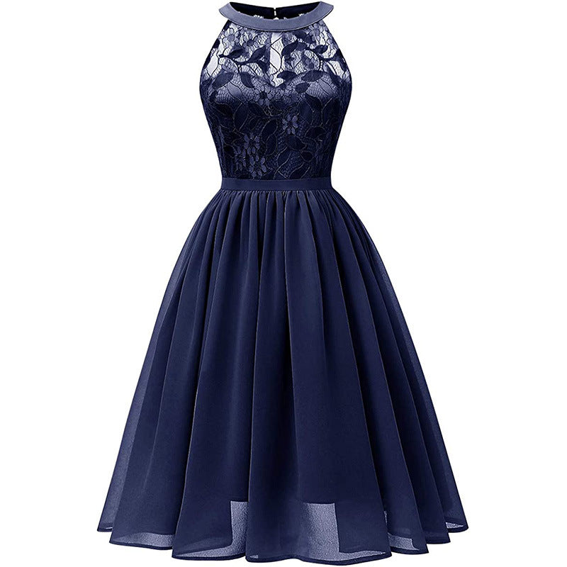 Bridesmaid Dresses 2025 – Women's Long Chiffon A-Line Gown with Zipper Back, Pleated Skirt, Elegant Formal Small Dress