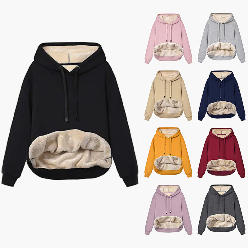 Women Hooded Pocket Sports Sweatshirt Jacket