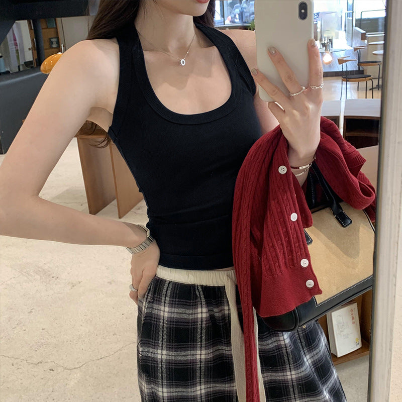 New Style Halter Neck Sports Camisole - I-Shaped Sleeveless Vest for Women