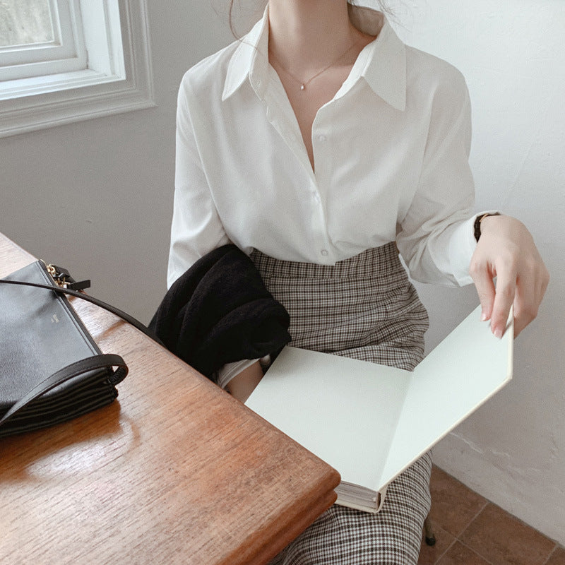 Spring & Autumn Women's Shirt - Niche Design Long Sleeve Top
