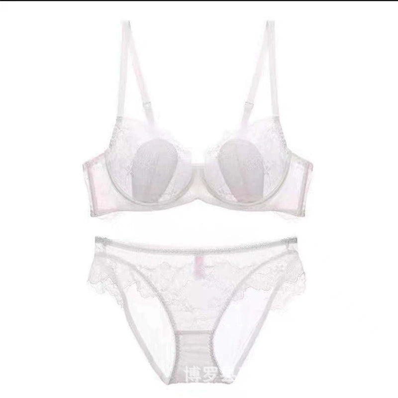 Women Lace Embroidered Bra Thin Cup Summer Big Breast Underwear Women's Push Up Lace Underwear