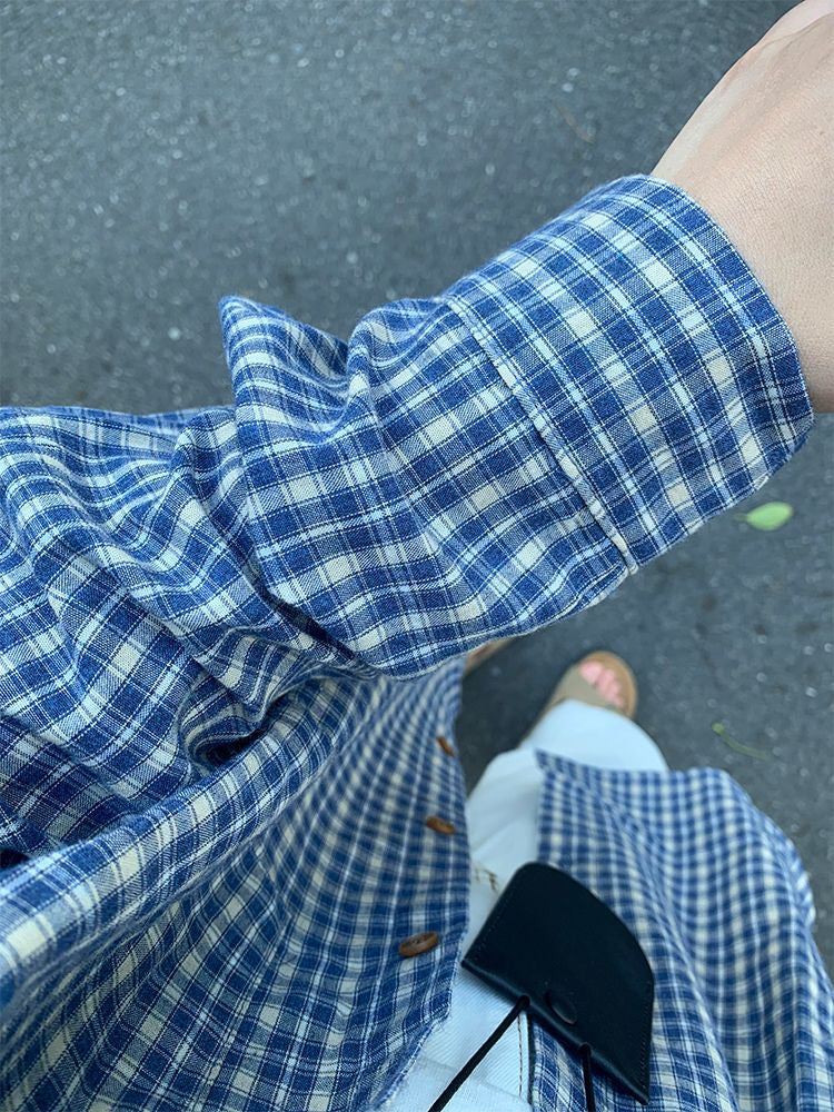 Women's New All-Match Loose Lazy Style Tops with Plaid Shirt - Effortless Street-Chic Comfort