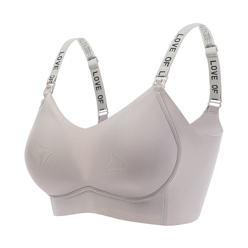 Women silk nursing bra push-up bra without steel ring top buckle bandeau style maternity underwear pregnancy feeding bra