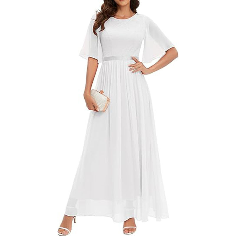New Lace Chiffon Bridesmaid & Evening Dress – Elegant Formal Gown for Weddings, Proms & Special Occasions