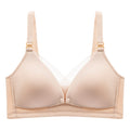 Women silk nursing bra push-up rimless front top buckle maternity underwear pregnancy feeding bra