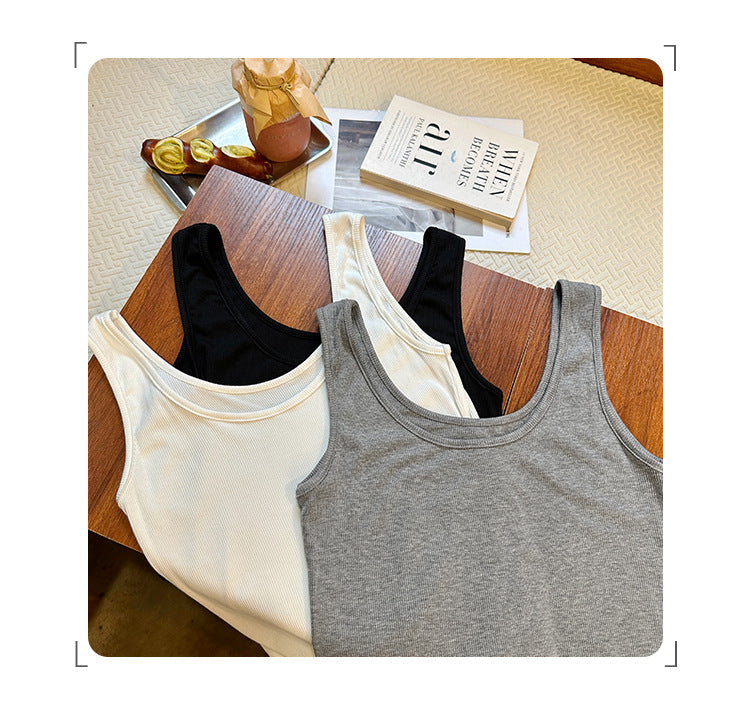 Women's U-Neck Slim Sleeveless Vest - Summer 2025 Pure Desire Innerwear Bottoming Top