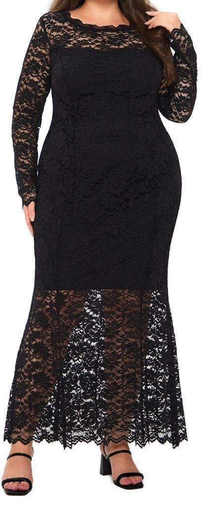 Plus Size Women's Knit Denim Dress (31)