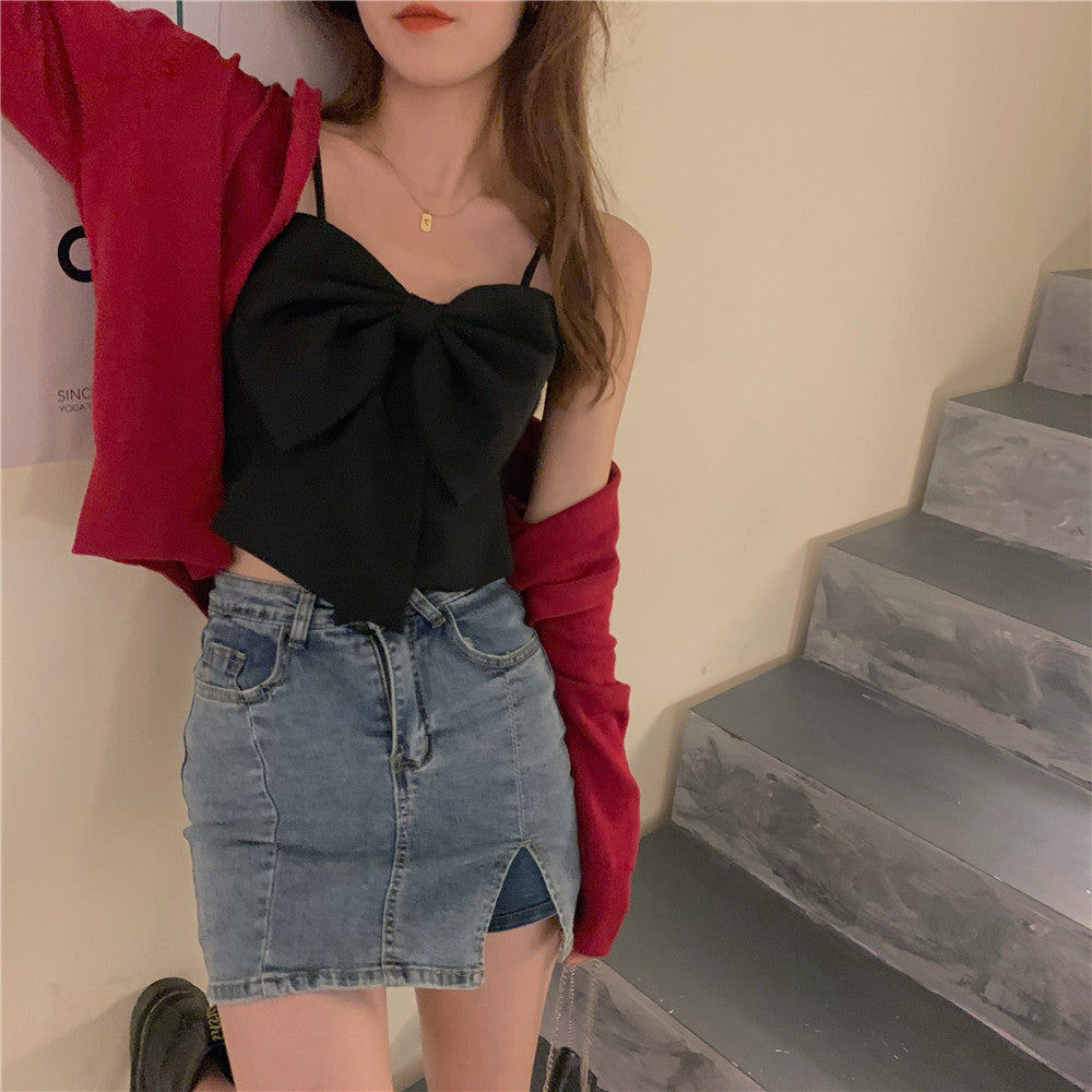 Niche Design Bow-Back Camisole - Elegant & Flirty Top for Women