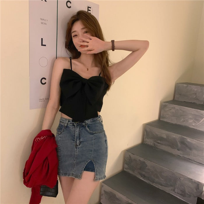 Niche Design Bow-Back Camisole - Elegant & Flirty Top for Women