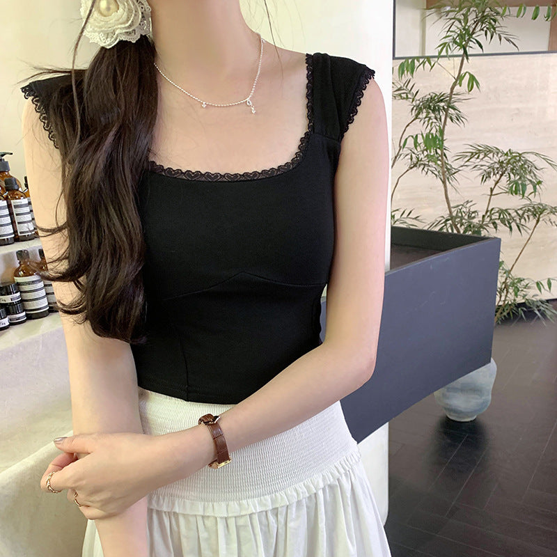 Women's Pure Desire White Lace Sleeveless Vest - Summer Trend Top