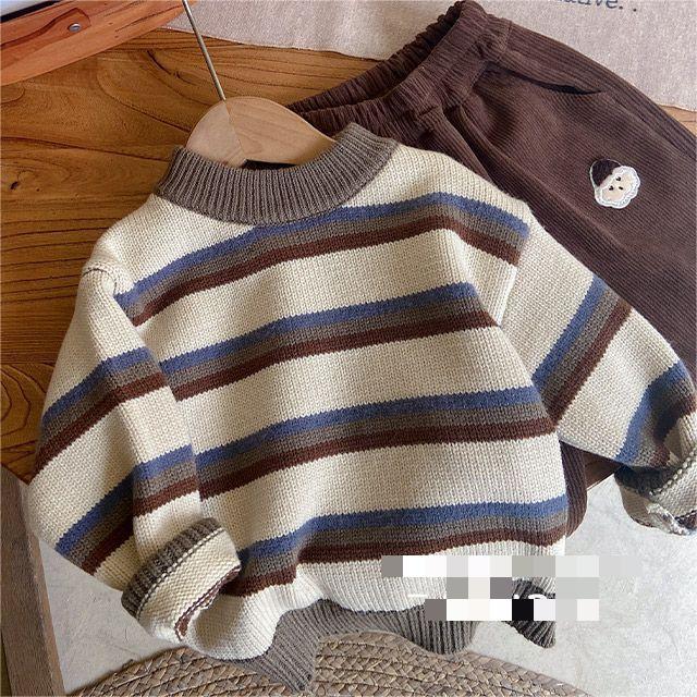 Cozy Striped Knit Sweater for Kids