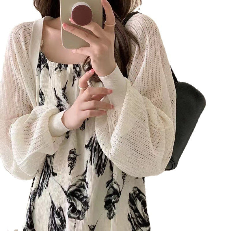 Women's Summer Ice Silk Knitted Sunscreen Cardigan - Lightweight Sleeveless Cover-Up for Skirts & Tops