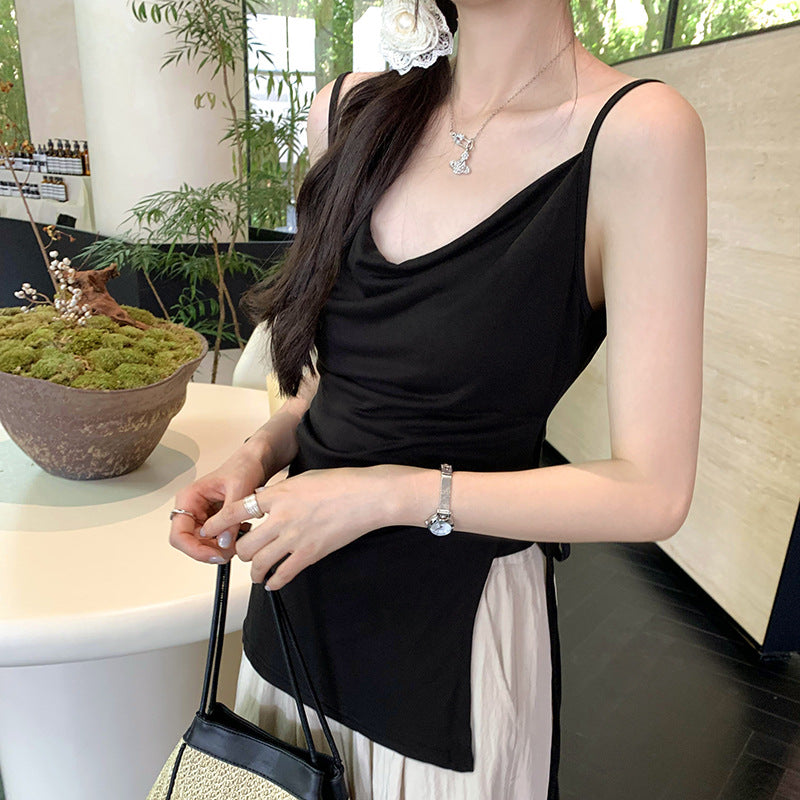 Women's Summer Swing Collar Lace-Up Camisole Top