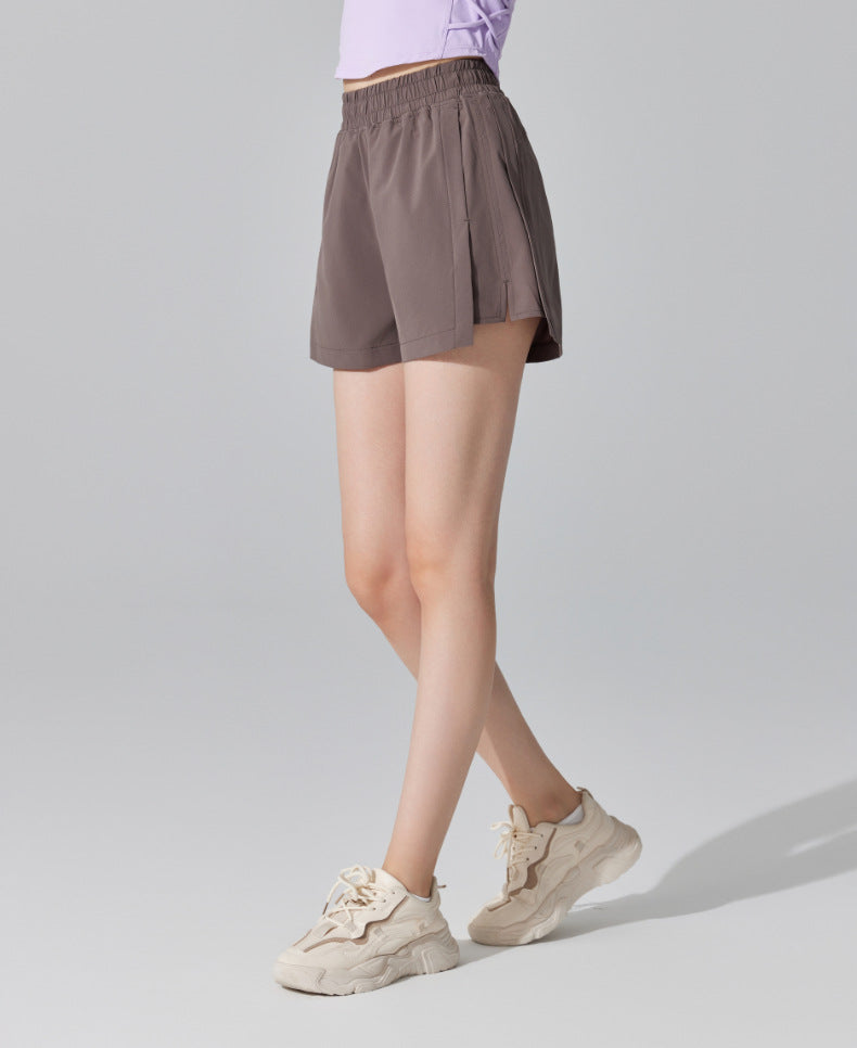 Sports Casual Quick-Dry 3/4 Wide-Leg Shorts - Loose Fit Yoga & Running Pants with Pockets