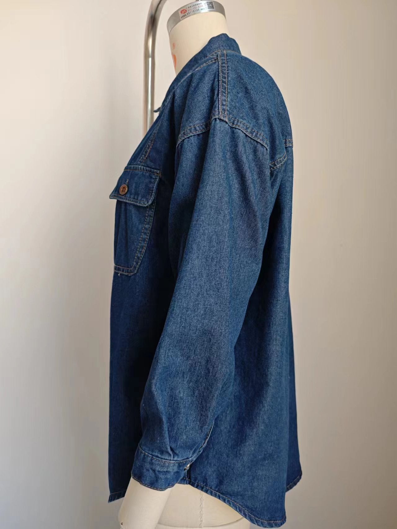 Women's Light Wash Slim Fit Denim Shirt - Long Sleeve Lightweight Casual Top | Cross-Border Fashion