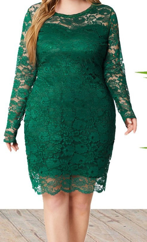 Plus Size Women's Knit Denim Dress (52)