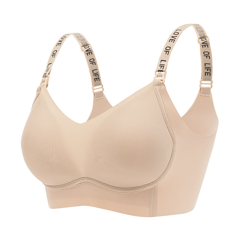 Women silk nursing bra push-up bra without steel ring top buckle bandeau style maternity underwear pregnancy feeding bra
