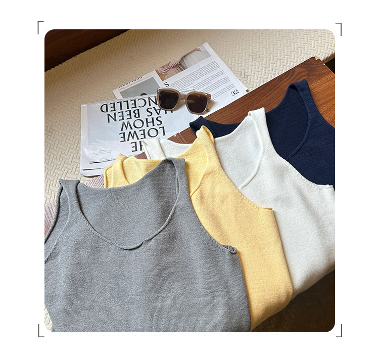 Women's Loose & Slim Sleeveless Knitted Camisole - Summer Inner & Outer Wear Top