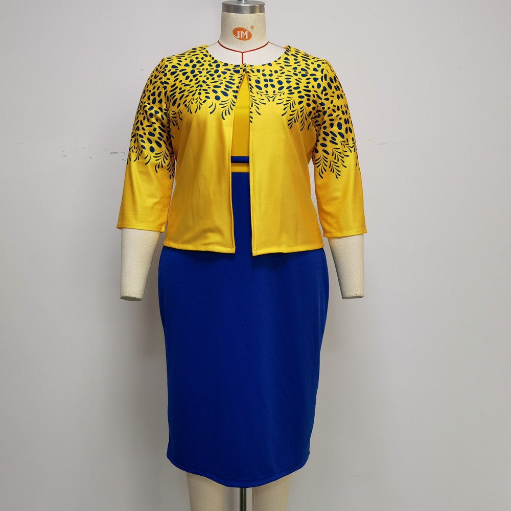 Plus Size Women's Knit Denim Dress (62)