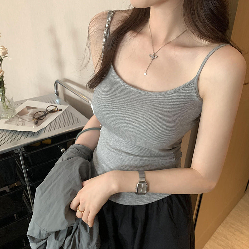 Women's Slim Fit Padded Camisole - Sleeveless All-in-One Innerwear & Outerwear Top