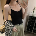 Women's Backless Strappy Camisole with Chest Pads - Slim Fit Sleeveless Summer Crop Top